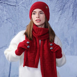 La boutique du chapeau bonnet Ensemble gants écharpe et bonnet en acrylique