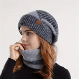 La boutique du chapeau bonnet Gris / Ajustable (du 54 au 59) Bonnet et cache-cou
