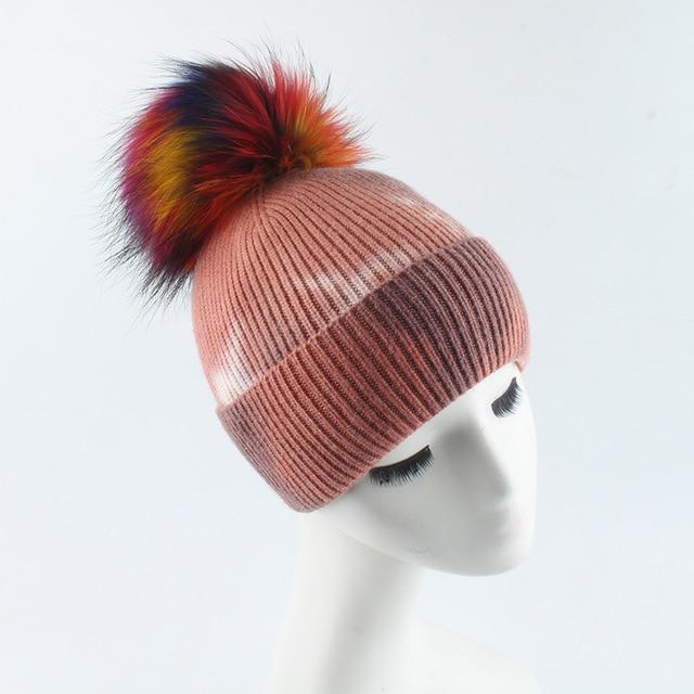 La boutique du chapeau bonnet Marron / 56-59cm bonnets colorés Pom Pom en laine tricoté mode décontracté