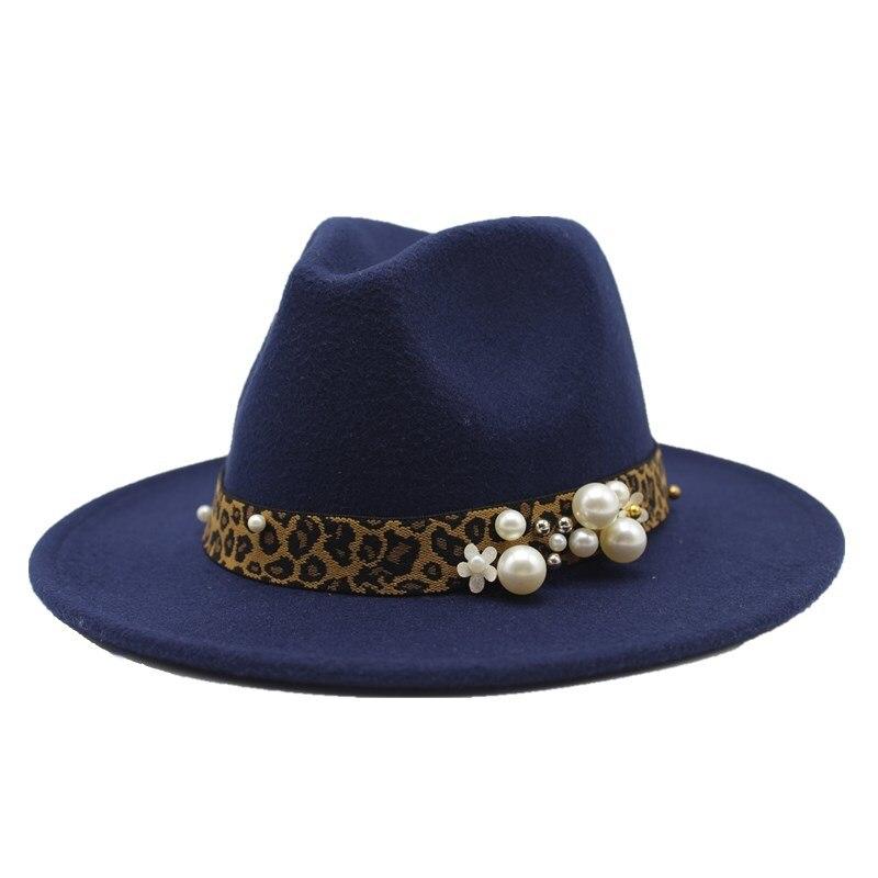 La boutique du chapeau capeline et chapeaux d'été Bleu / 55 -58cm Chapeau Fedora en laine