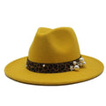 La boutique du chapeau capeline et chapeaux d'été Jaune / 55 -58cm Chapeau Fedora en laine