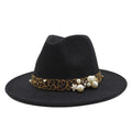 La boutique du chapeau capeline et chapeaux d'été Noir / 55 -58cm Chapeau Fedora en laine