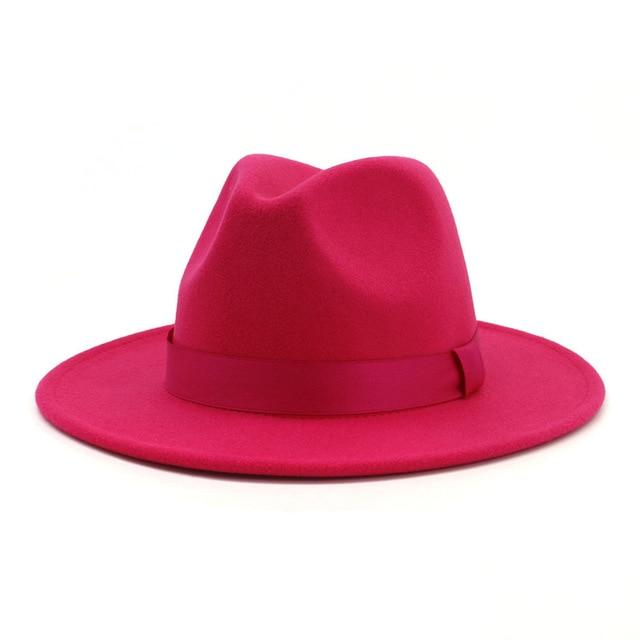 La boutique du chapeau capeline et chapeaux d'été Rose / 58cm Chapeau bord plat panama de mode femmes