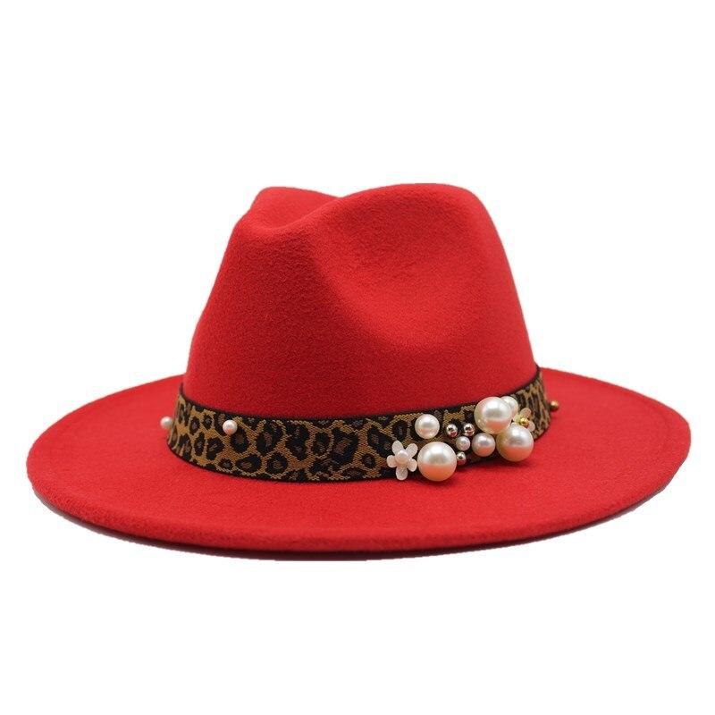 La boutique du chapeau capeline et chapeaux d'été Rouge / 55 -58cm Chapeau Fedora en laine