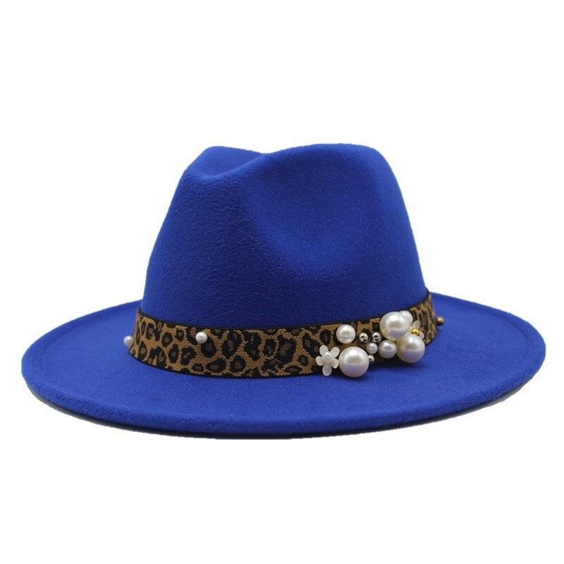 La boutique du chapeau capeline et chapeaux d'été Royal Bleu / 55 -58cm Chapeau Fedora en laine
