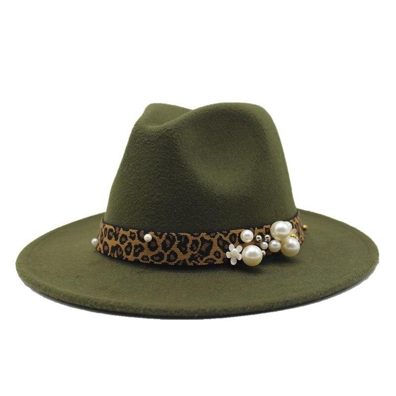La boutique du chapeau capeline et chapeaux d'été Vert / 55 -58cm Chapeau Fedora en laine