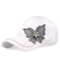 La boutique du chapeau casquette Blanc / Adjustable casquette noir papillon strass