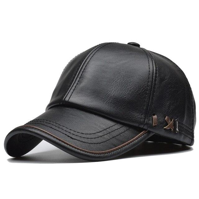 La boutique du chapeau casquette Casquette en cuir PU pour hommes