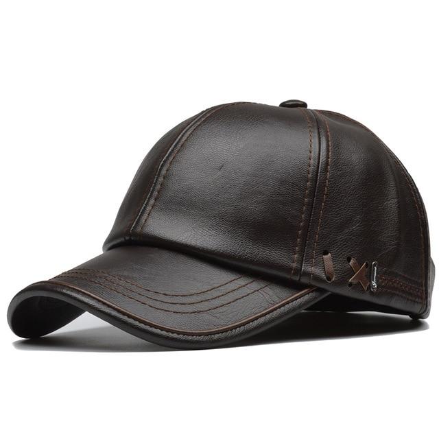 La boutique du chapeau casquette Marron Casquette en cuir PU pour hommes
