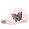 La boutique du chapeau casquette Rose / Adjustable casquette noir papillon strass