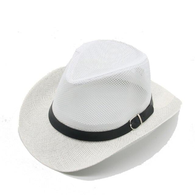 La boutique du chapeau chapeau cow-boy Blanc 01 / 58cm Chapeau de Cowboy occidental en maille respirante