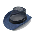 La boutique du chapeau chapeau cow-boy Bleu 01 / 58cm Chapeau de Cowboy occidental en maille respirante