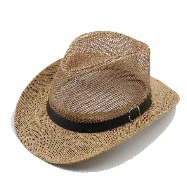 La boutique du chapeau chapeau cow-boy khaki 01 / 58cm Chapeau de Cowboy occidental en maille respirante