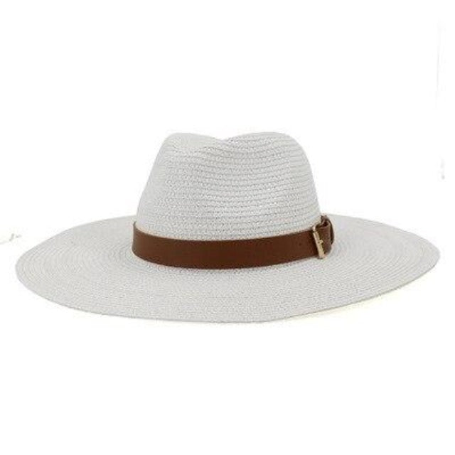 La boutique du chapeau chapeau d'été Blanc 11cm / 56-58cm Chapeau de soleil à grand bord