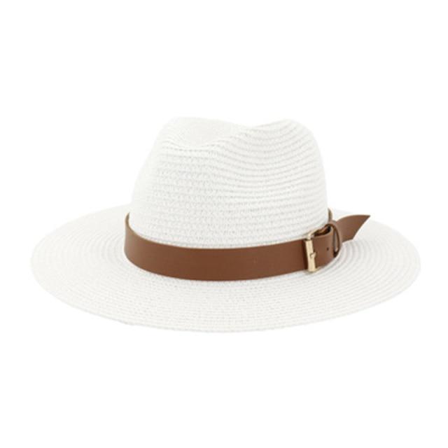 La boutique du chapeau chapeau d'été Blanc 7.5cm. / 56-58cm Chapeau de soleil à grand bord