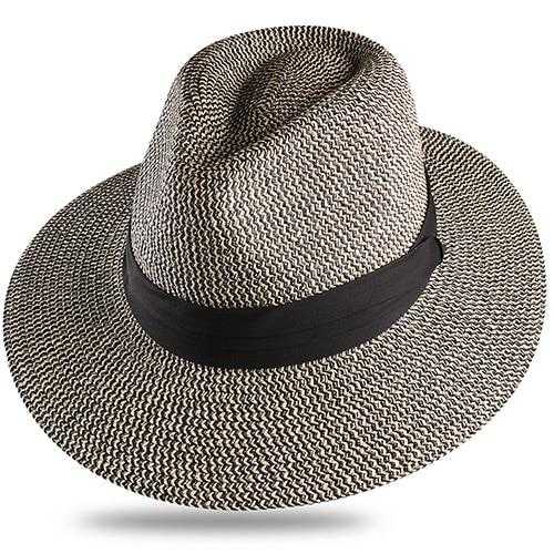 La boutique du chapeau chapeau d'été Gris / M Chapeau de soleil Panama décontracté