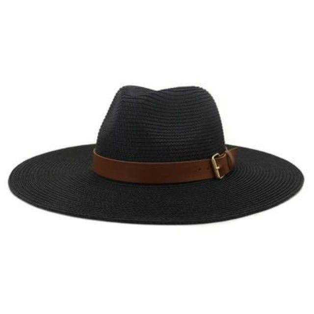 La boutique du chapeau chapeau d'été Noir 11cm / 56-58cm Chapeau de soleil à grand bord