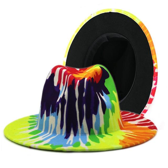La boutique du chapeau chapeau d'été Noir/Jaune / 56-58CM Chapeau coloré à large bord