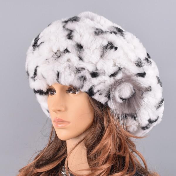 La boutique du chapeau chapeau d'hiver Blanc 3 Chapeau fourrure de lapin rex naturel doux