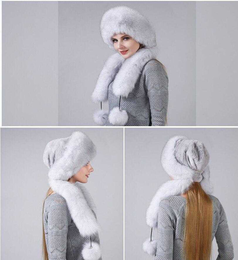 La boutique du chapeau chapeau d'hiver Bonnet d'hiver pour femme avec fourrure naturelle