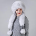 La boutique du chapeau chapeau d'hiver Gris Bonnet d'hiver pour femme avec fourrure naturelle