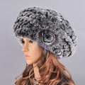 La boutique du chapeau chapeau d'hiver Gris1 Chapeau fourrure de lapin rex naturel doux
