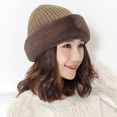 La boutique du chapeau chapeau d'hiver Khaki Chapeau hiver chaud tricoté hommes femmes