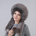 La boutique du chapeau chapeau d'hiver Marron Bonnet d'hiver pour femme avec fourrure naturelle