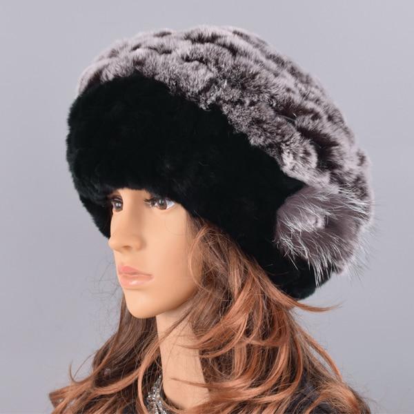 La boutique du chapeau chapeau d'hiver Marron Chapeau fourrure de lapin rex naturel doux