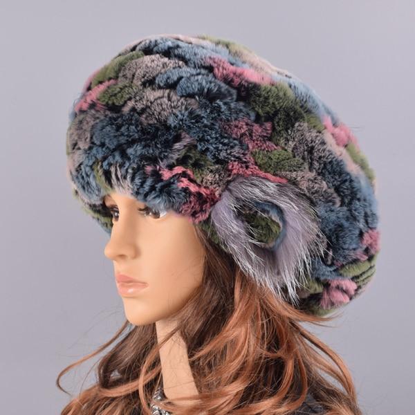 La boutique du chapeau chapeau d'hiver Rose Chapeau fourrure de lapin rex naturel doux