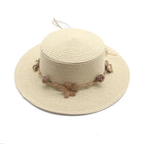 La boutique du chapeau Chapeau de paille avec bande de fleurs