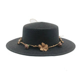La boutique du chapeau Chapeau de paille avec bande de fleurs