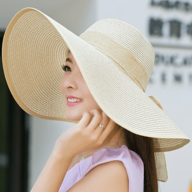 La boutique du chapeau chapeau de paille Beige chapeau de soleil pliable