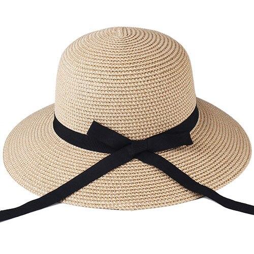 La boutique du chapeau chapeau de paille Beige Noir / M Chapeau de paille pour femmes