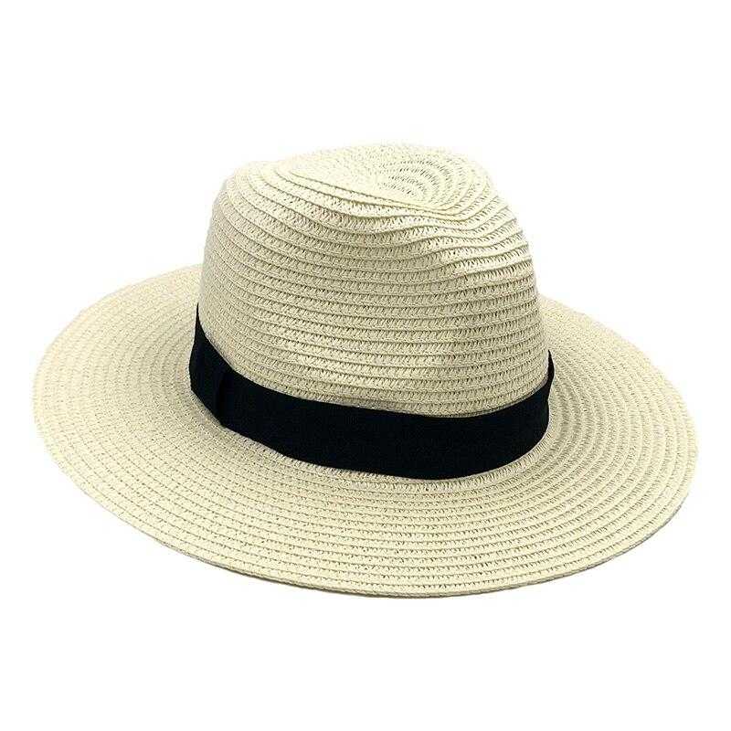 La boutique du chapeau chapeau de paille Blanc Chapeau paille Panama décontracté large bord été