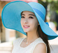 La boutique du chapeau chapeau de paille Bleu ciel chapeau de soleil pliable