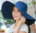 La boutique du chapeau chapeau de paille Bleu marine chapeau de soleil pliable