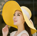 La boutique du chapeau chapeau de paille Jaune chapeau de soleil pliable
