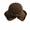 La boutique du chapeau chapeau de paille Marron Chapeau de pêcheur à nœud pliable