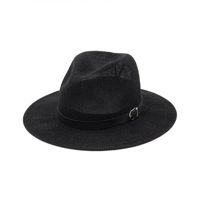 La boutique du chapeau chapeau de paille Noir / 55-58cm Chapeaux panama UV protection