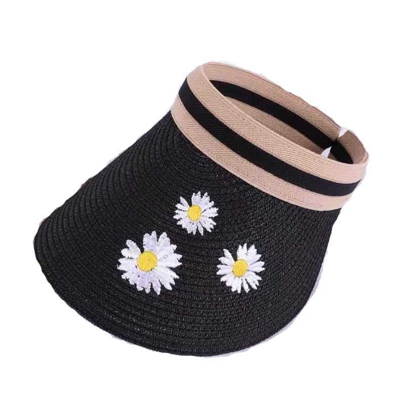 La boutique du chapeau chapeau de paille Noir Chapeau de paille chrysanthème