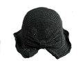 La boutique du chapeau chapeau de paille Noir Chapeau de pêcheur à nœud pliable