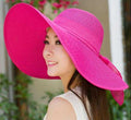 La boutique du chapeau chapeau de paille Rose rouge chapeau de soleil pliable