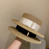 La boutique du chapeau Chapeau de plage en paille large ruban