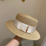 La boutique du chapeau Chapeau de plage en paille large ruban