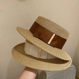 La boutique du chapeau Chapeau de plage en paille large ruban