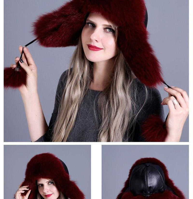 La boutique du chapeau chapka russe Chapeau 100% naturel doux véritable fourrure de renard