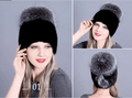 La boutique du chapeau chapka russe Noir 1 chapeau d'hiver femmes avec fourrure naturelle