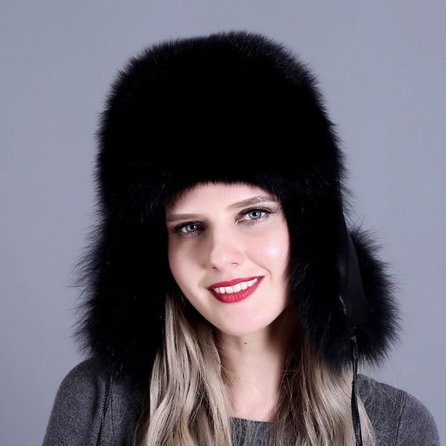 La boutique du chapeau chapka russe Noir 4 Chapeau 100% naturel doux véritable fourrure de renard