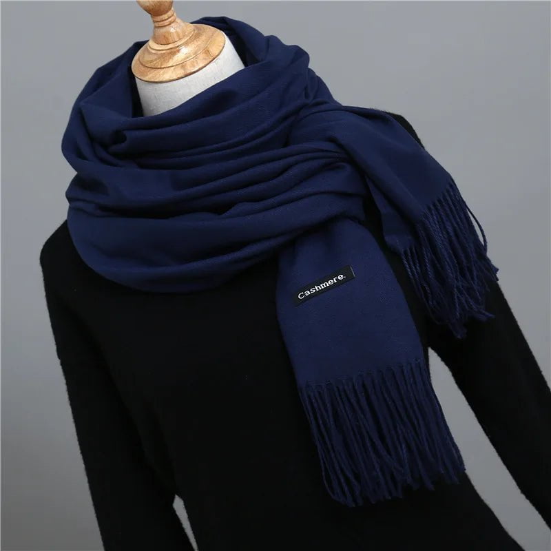 La boutique du chapeau Écharpe Bleu marine Écharpe homme couleur unie